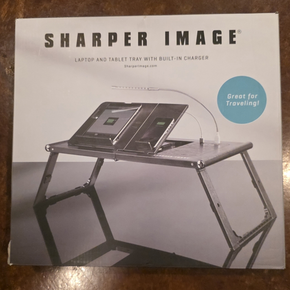 Sharper Image - Laptop And Tablet Tray with Built-in Charger